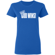 Load image into Gallery viewer, God Wins Ladies&#39; 5.3 oz. T-Shirt
