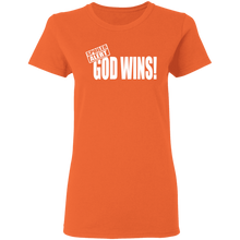 Load image into Gallery viewer, God Wins Ladies&#39; 5.3 oz. T-Shirt
